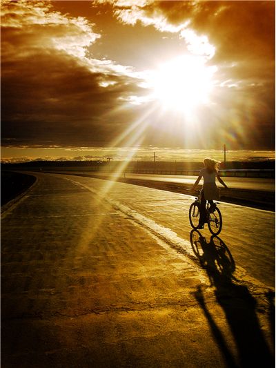 Picture Of Cycling On Sunset