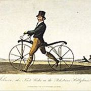 Picture Of Denis Johnson's Son Riding A Velocipede Lithograph 1819