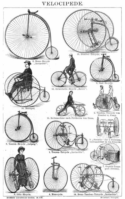Picture Of Different Velocipedes