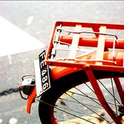 Picture Of Orange Red Bicycle