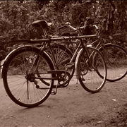 Picture Of Two Old Bicycles